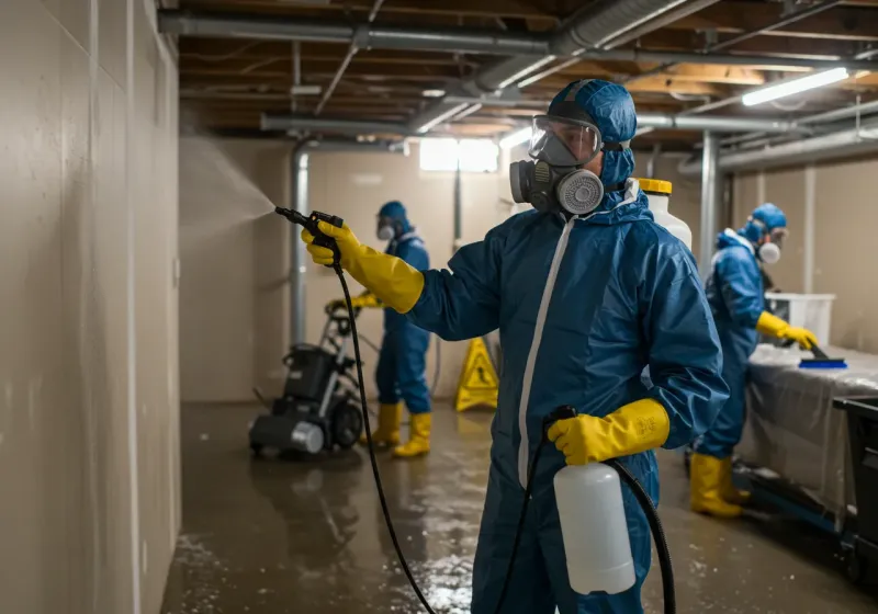 Basement Sanitization and Antimicrobial Treatment process in Harlowton, MT