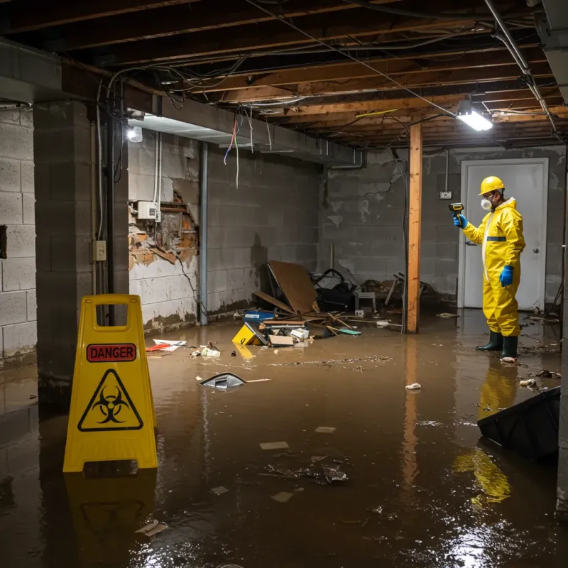 Flooded Basement Electrical Hazard in Harlowton, MT Property