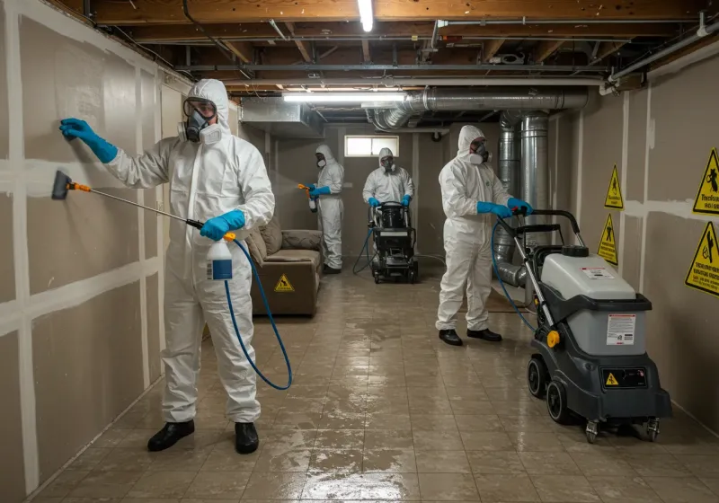 Basement Moisture Removal and Structural Drying process in Harlowton, MT